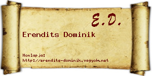 Erendits Dominik névjegykártya